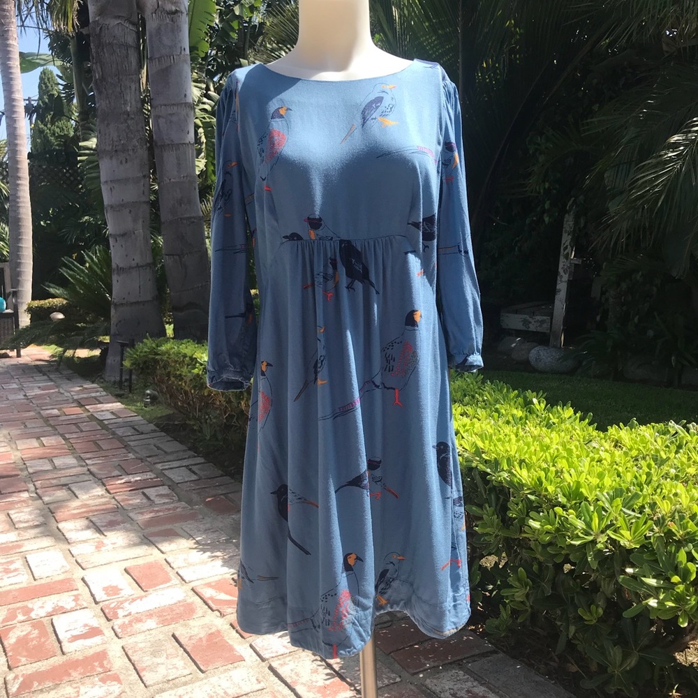 Boden Blue Bird Dress w/half sleeves - Sz 6 “Rare”
